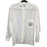 Evan Picone  Vintage Ivory Button Down Blouse with Bird Photo 0