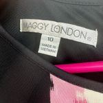 Maggie London Size 10 Dress Black‎ Floral Print Sleeveless Mini Fitted Bodycon Black Photo 4