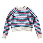ZARA Multicolor Rainbow Stripe Knit Sweater Soft Cozy Oversized Crew Neck Size S Photo 5