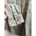 Theory Vintage Green Elden Kenly Cotton Button Up Blouse Utilitarian Size XL Photo 5