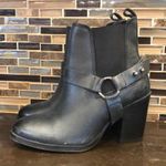 Harley‎ Davidson Black leather heeled moto booties boots Women’s Size 5 Photo 1