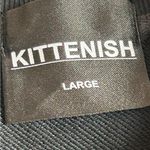 Kittenish Black Crewneck Sweatshirt, Gold cat Logo & logo written on back, SZ LG Photo 6