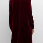 Eileen Fisher Dress Deep Cranberry Silk Blend Velvet Long-Sleeve Dress Sz XS NWT Photo 4