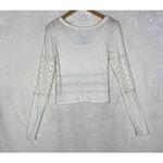 Free People We The Free Cream Crochet Eyelet Long Sleeve Top Size S Bohemian Photo 7