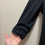 Maurice's  Blazer Jacket Coat Black Ruched Open Front V-Neck Zip Pocket Stretch M Photo 3