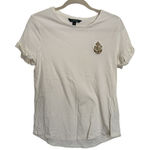 Ralph Lauren Lauren LRL Gold Embroidered Monogram White Shirt Size Medium Photo 0