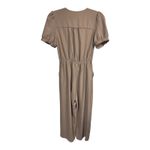 Monteau  Los Angeles Taupe Puff Sleeve Surplice‎ Jumpsuit Pockets Women's Small Photo 6