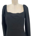 Boden Square Neck Mini Jersey Dress Black Long Sleeve Size 12L Tall‎ Photo 4