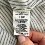 Theory  Straight Shirt in Striped Organic Cotton Navy Cream Size M Photo 8