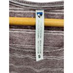 Kuhl Laurel Womens S Mauve Striped Button Tab Sleeve Short Sleeve T Shirt Top Photo 3