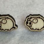 Nickelodeon Invader Zim Piggy Wood Stud Earrings Photo 1