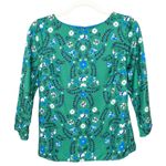 BODEN Green Blue Floral Viscose Silk Blend Blouse 3/4 Sleeves Women's UK 6 US 2 Photo 0