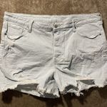 Old Navy  Shorts Womens 18 Plus OG Straight High Rise Light Wash Distressed Denim Photo 0