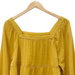 Old Navy NWT Square-Neck Tiered Swing Top Size Large Boho Blouse Mustard Yellow Photo 5