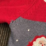 Vintage 90s Americana Ugly Christmas Sweater Cardigan Zipper Front Red Size L Photo 3