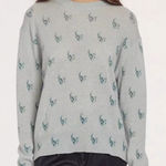 360 Cashmere NWT Saint Skull Print Crewneck Sweater Women’s Large Whimsigoth Photo 0