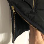 J. Crew Black Quilted Puffer Vest with High Collar gold side zippers women’s XXS Photo 5