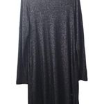 J.Crew Sparkle Knit Dress Long Sleeve Casual Party Black Size M Photo 0