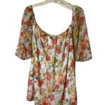 CEU) HUG Women Size medium floral dress off shoulder sleeves Elastic Top blouse White Photo 9