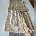 Antique 20s 30s Ivory Silk Bugle Bead Pearl Beaded Flapper Drop Waist Dress XS S White Photo 8