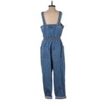 Madewell  Solid Blue Denim Zip Smock-Waist Jumpsuit - M Photo 2