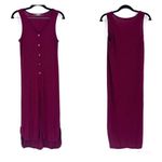 Coin 1804 Lagenlook ribbed Sleeveless Button High Lo Hem Cardigan Maroon Size XS Red Photo 1