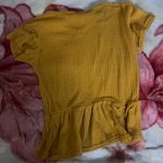 Dreamgirl DG Dream Girl Yellow Textured Peplum Petite Top Photo 1