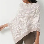 Barefoot Dreams  NWT CozyChic Ultra Lite Ocean Breeze Faded Rose Poncho Animal Photo 0