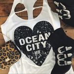 Ocean City Souvenir Skull Cutout Tank Top in White | Size S Photo 1