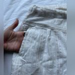 Anthropologie  Hei Hei Beach Bound Linen Pull On White and Metallic Pants Photo 4