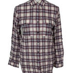 Theory  Marosa Plaid Shirt Small Button Down Long Sleeve Preppy Photo 0