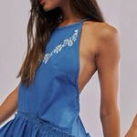 Free People 
Women's Blue Deserted Island Mini Dress size large NWT Photo 0
