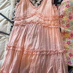 Criss cross halter mini pink dress Photo 0