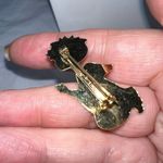 Vintage Gold Tone With Rhinestone Praying Cherub Photo 3