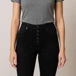 Free People Women's Black High-Waisted Jeans Photo 0