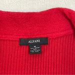 Alfani Merino Wool Ruffle Collar Double Button Red Button-Up Knit Sweater Sophisticated Photo 8