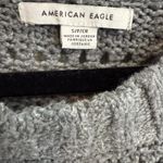 American Eagle  Women's Small  Gray Pointelle Knit Sweater Soft Cozy Boho Style Photo 4