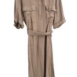 Nordstrom Khaki Midi Shirt Dress Size Medium Photo 0
