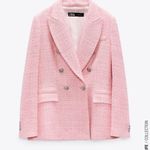 ZARA Textured Tweed Pink blazer Photo 2