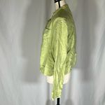 J Jill • Linen Blend Jacket Size L Petite Lime Green Front Pockets Blazer Photo 1