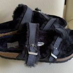 Birkenstock NWOB Mayari Shearling Black Nubuck Leather Sandals Photo 9