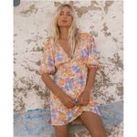 Billabong  Women's Dream Floral‎ Daisy Puff Sleeve Fit & Flare Mini Dress Size L Photo 7