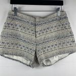 Joie  Sz 4 Shorts Boucle Tweed Knit Blue and White with Silver Stitching Women’s Photo 1