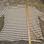 Studio Works  Size Extra Large XL Striped Stripes Brown White Cotton Mock Neck Photo 5