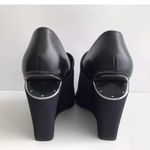 Alexander Wang Black Alla Stretch Leather Neoprene Wedge Pumps. Size 39.5 Photo 5