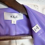 ALC Frank A.L.C Lexi coated cut-out mini dress Vegan Leather purple dress Size 10 Photo 6