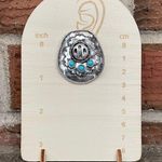 Cowboy Hat Stud Earrings with Faux Turquoise Silver Photo 1