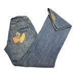 Yag Denim Leather Patchwork Distressed Bootcut Jeans Women’s Size 9 (28 Photo 1