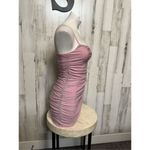 Pink Backless Ruched Glitter Bodycon Dress Size Small Photo 7