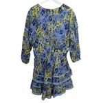 Aerie Rock 'n' Ruffle Mini Sundress Womens Size L V-Neck Cotton Baja Blue Photo 1